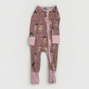Caden Lane Bamboo Pajamas Girls Size 3-6 Months Pink Ballerina One Piece